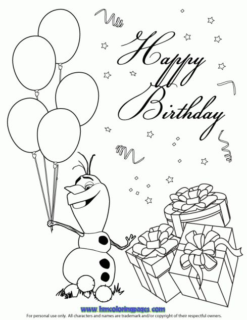 Happy Birthday Coloring Pages Disney
