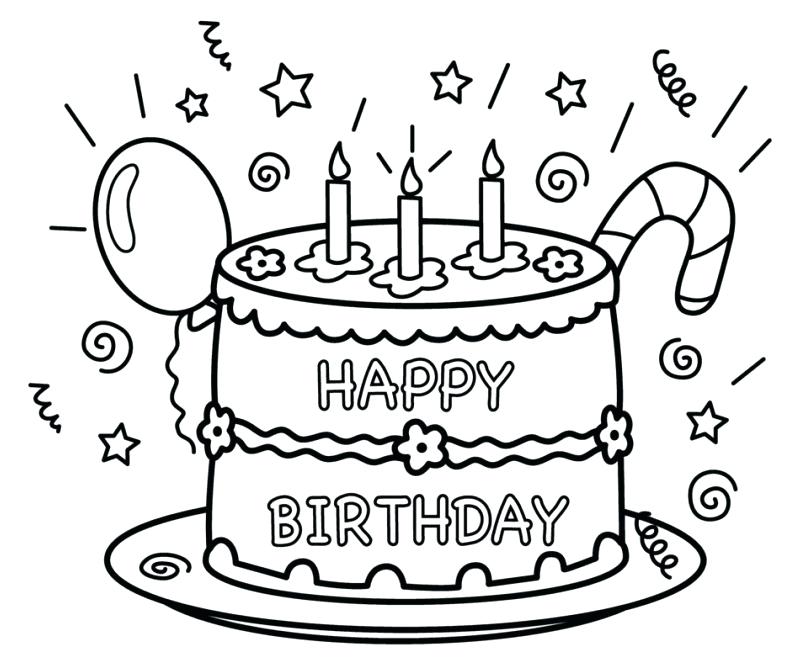 808x659 Free Printable Coloring Pages Of Birthday Cakes Happy For Mom Pag