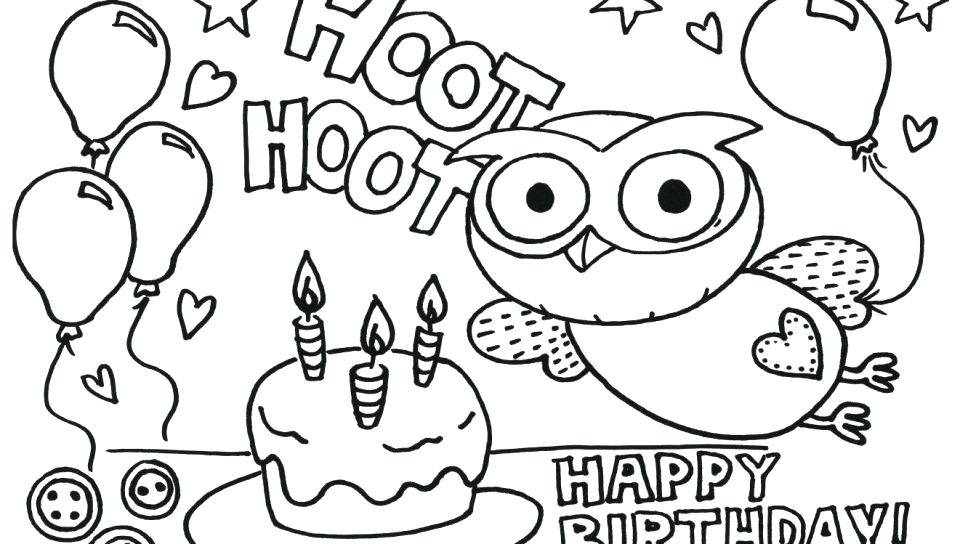 960x544 Free Printable Happy Birthday Coloring Pages Cards Cupcake Page