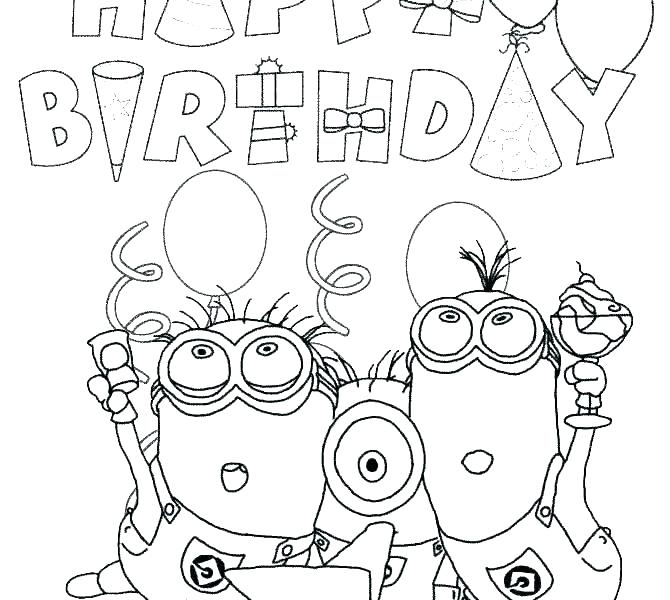 670x600 Happy Birthday Card Coloring Pages Happy Birthday Coloring Card