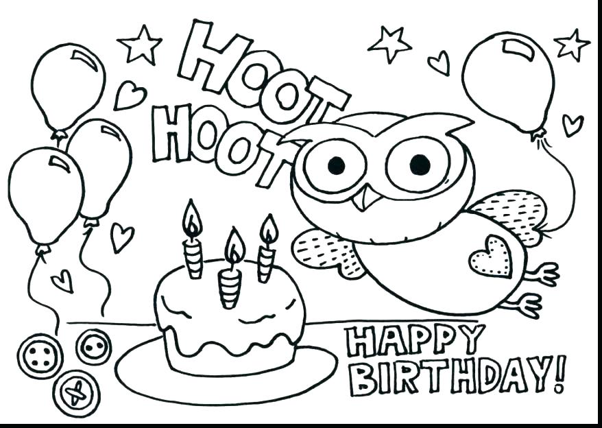 878x624 Happy Birthday Coloring Pages Printable Fresh Free 9 For Kids 5103