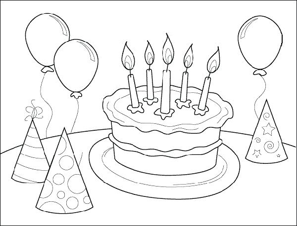600x458 Birthday Coloring Pages To Print Free Printable Happy Birthday