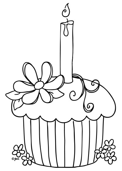 414x580 Happy Birthday Cupcake Coloring Pages
