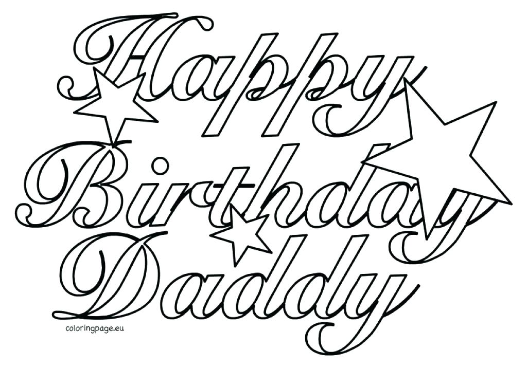 1024x716 Happy Birthday Coloring Pages For Aunt Kids Dads Free Dad Mother