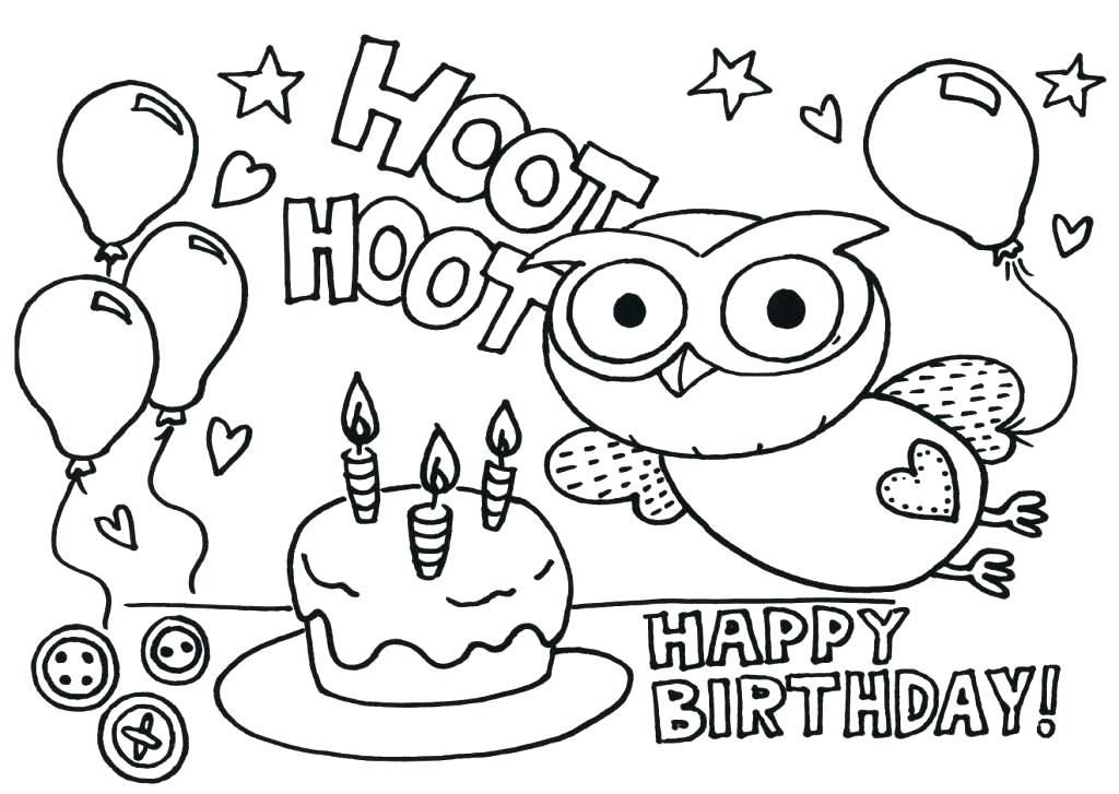 1024x727 Free Printable Happy Birthday Coloring Pages Free Birthday