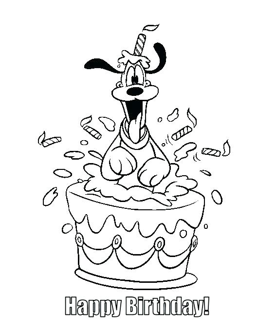 567x680 Happy Birthday Coloring Pages Disney Mickey Mouse Birthday