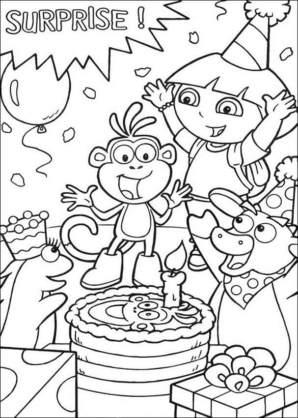 607x850 Birthday Coloring Pages For Kids Free Printable Happy Birthday