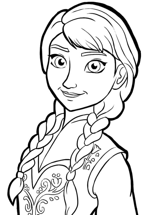 600x861 Anna From Frozen Coloring Pages Vitlt Com Regarding Princess