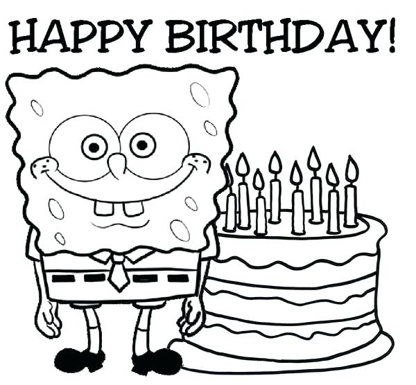 600x556 Happy Birthday Coloring Pages Free Printable Happy Birthday