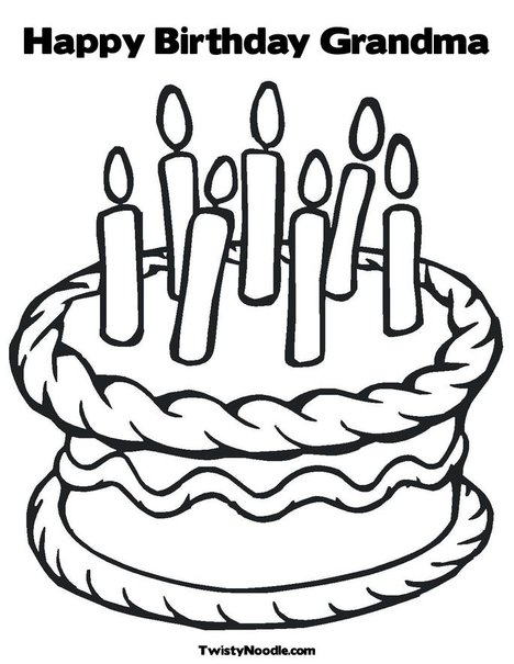 468x605 Happy Birthday Grandma Coloring Pages