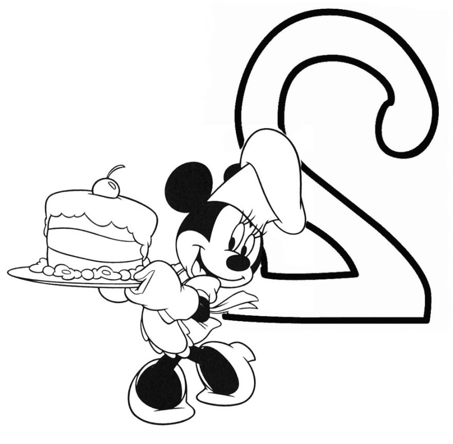 Happy Birthday Minnie Mouse Coloring Pages