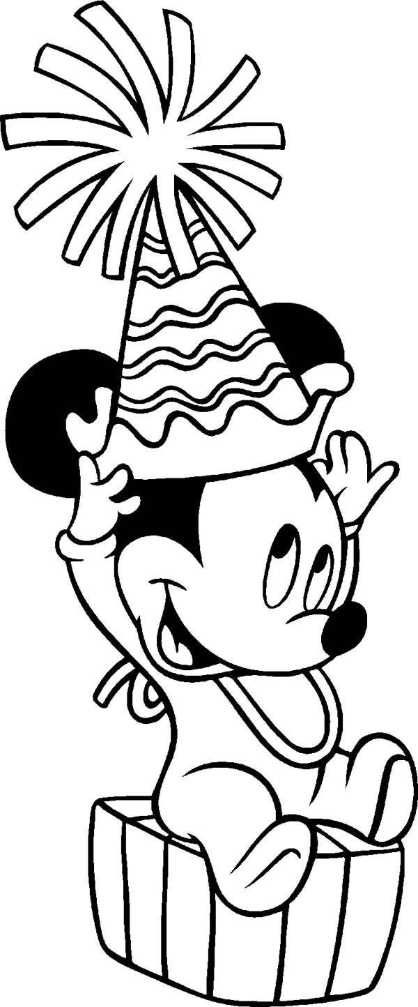 600x1444 Mickey Mouse 1st Birthday Coloring Pages