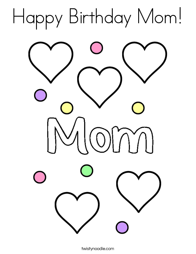 685x886 Happy Birthday Mom Coloring Page