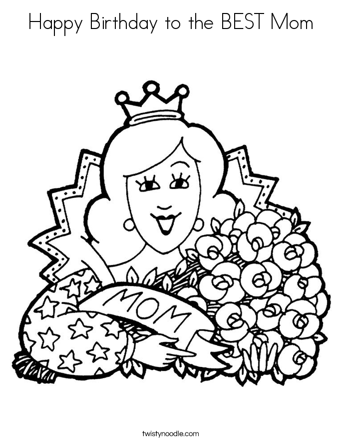 685x886 Happy Birthday Mom Coloring Pages
