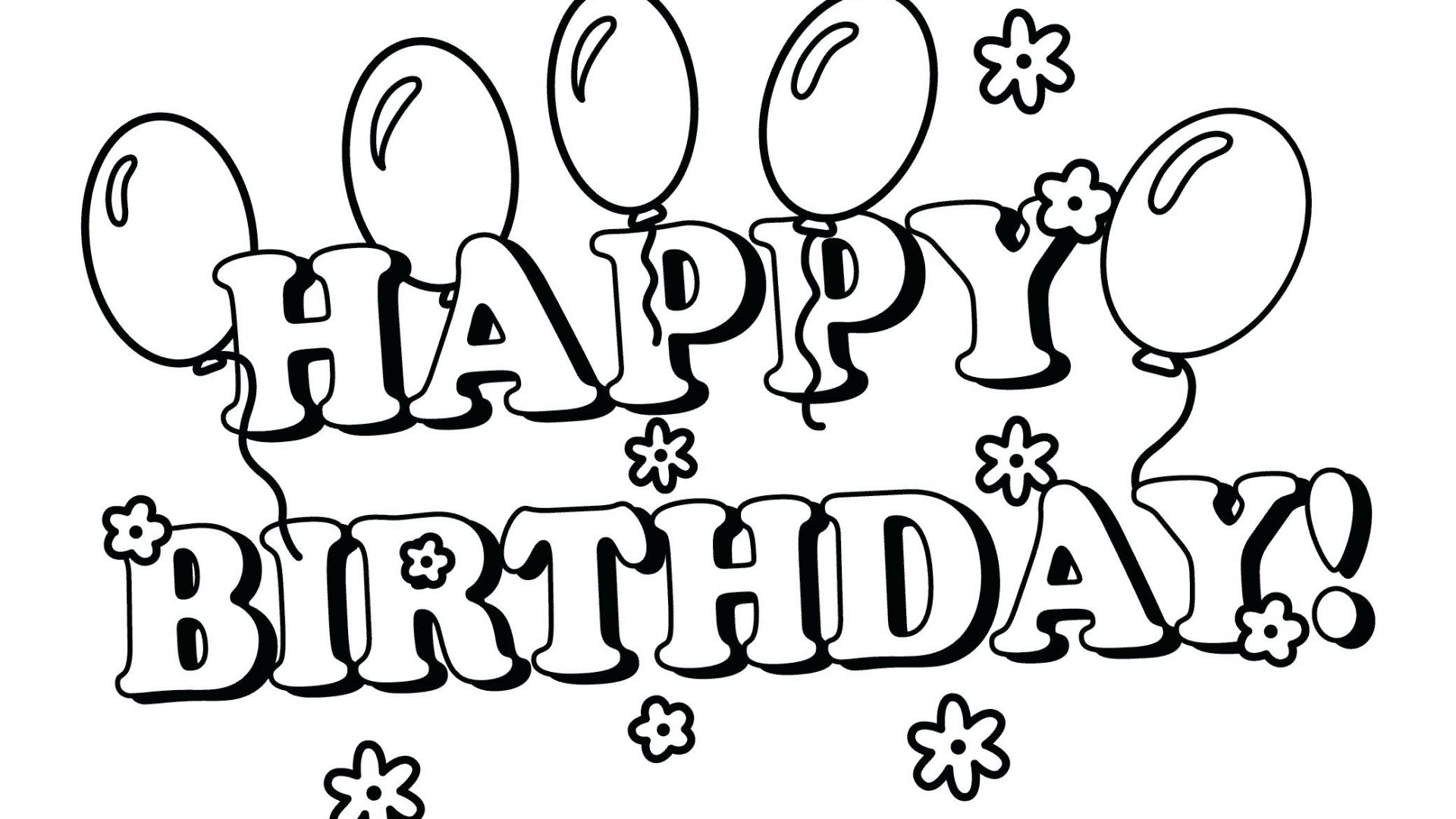 1920x1080 Happy Birthdayom Coloring Page Colouring Pages That Sayummy Sheets