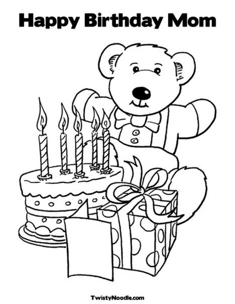 792x1024 Color Pages For Mom Happy Birthday Coloring Fun Page Picture