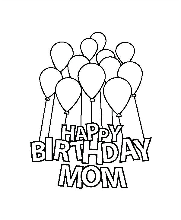 600x730 Coloring Pages Birthday Happy Birthday Mom Coloring Page Colouring