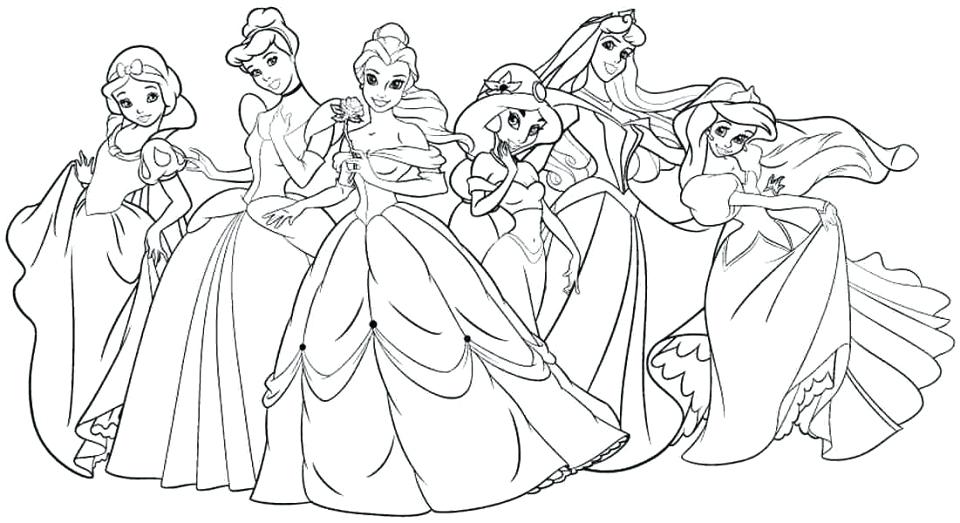 960x523 Coloring Sheets Princess Beautiful Princess Is Having Happy