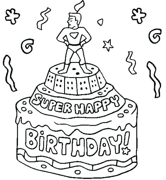 580x630 Birthday Coloring Page Free Printable Happy Birthday Coloring