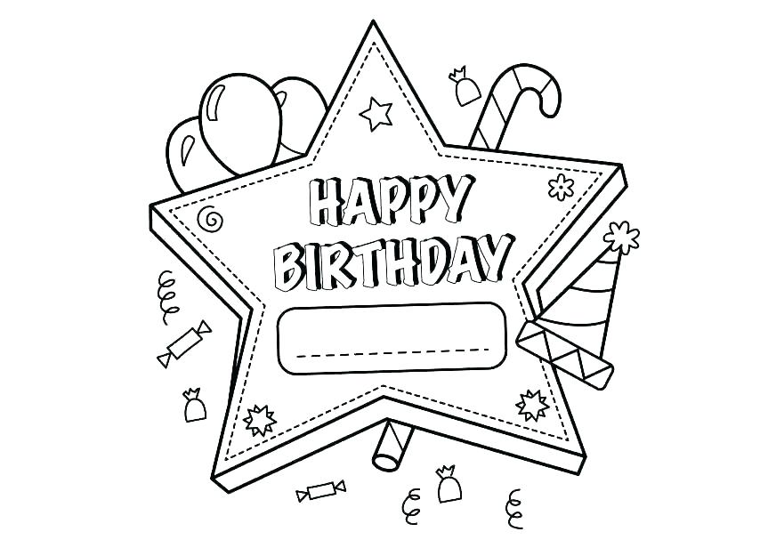 863x616 Happy Birthday Coloring Page Icontent