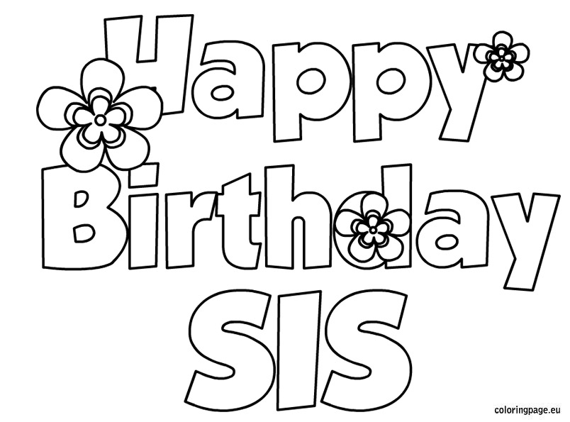 804x595 Happy Birthday Sister Coloring Pages