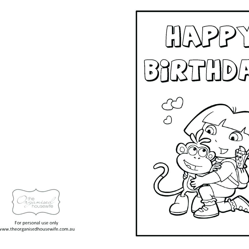 863x863 Kids Cool Happy Birthday Coloring Pages For A Teachers Card Dad