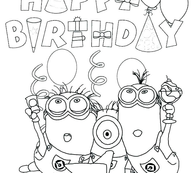 670x600 Free Printable Happy Birthday Coloring Pages