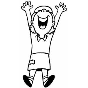 300x300 Jumping Happy Girl Coloring Page