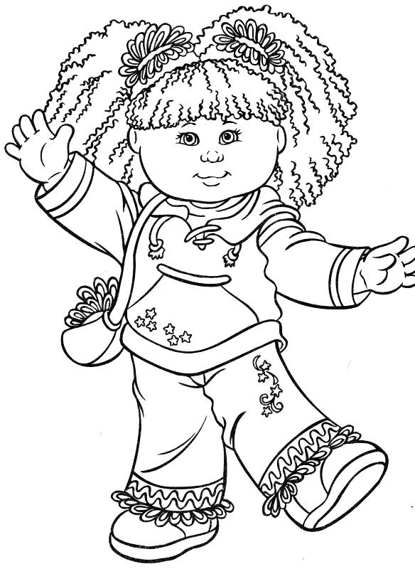 584x800 Child Coloring Page Detail Happy Kid Girl Coloring Pages Printable