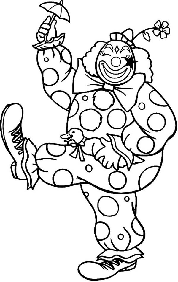 600x946 Happy Clown Coloring Pages