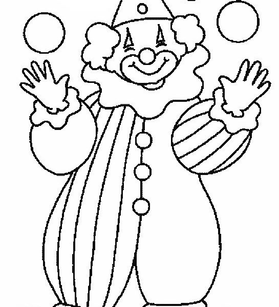 545x600 Clown Coloring Pages For Preschoolers Coloring Page