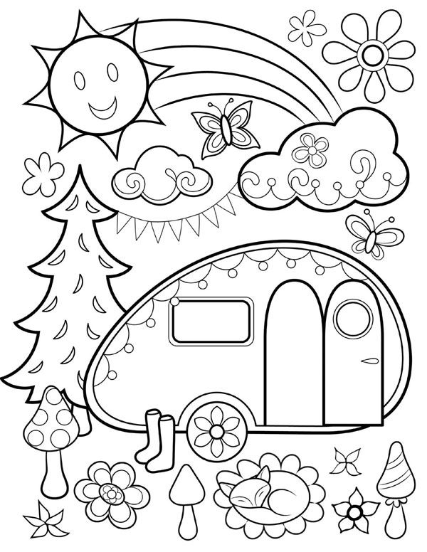 600x776 Free Coloring Page From Thaneeya Mcardle's Happy Campers Coloring
