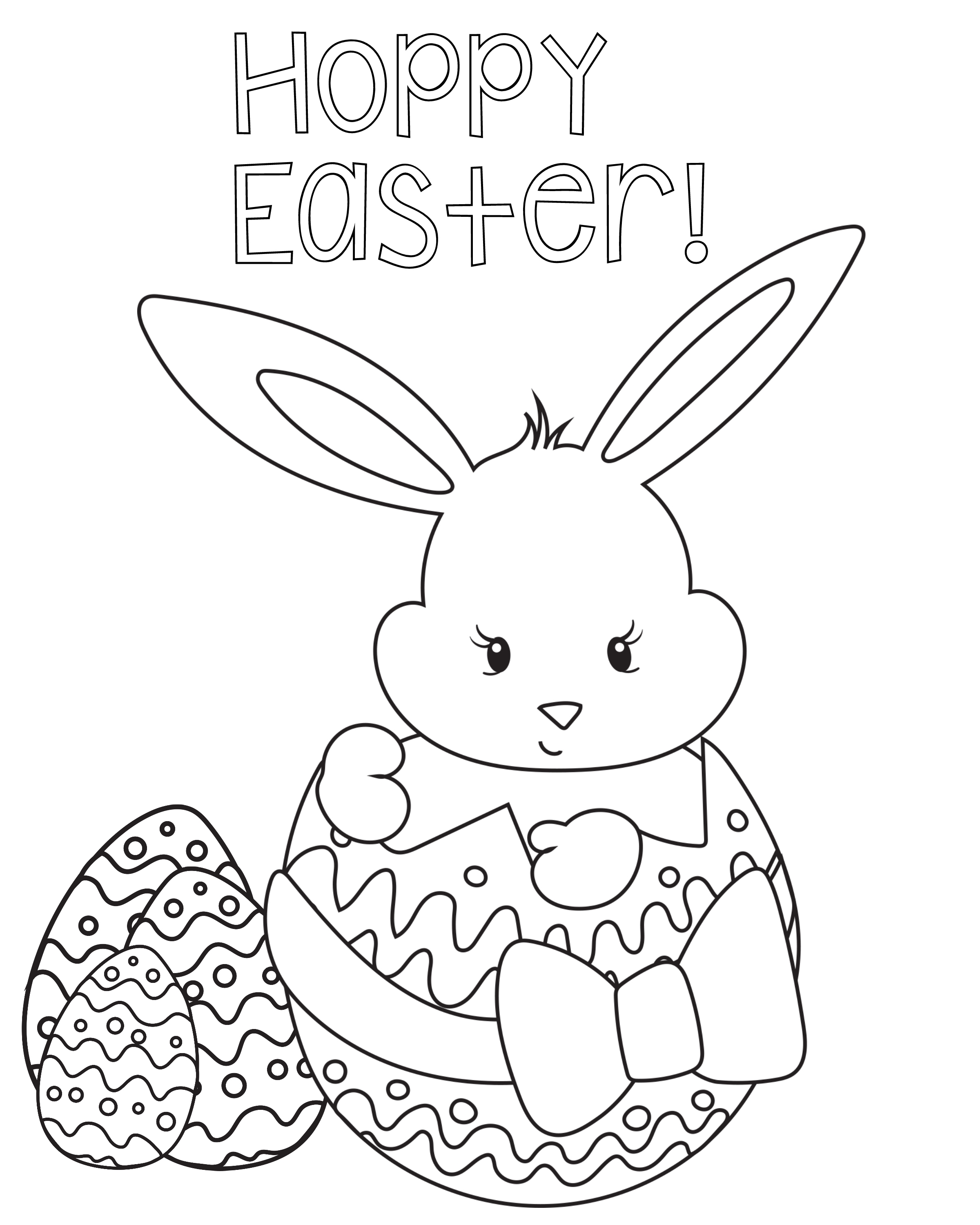 2400x3000 Printable Hilla Kitte Coloriing Hello Kitty Easter Coloring Page