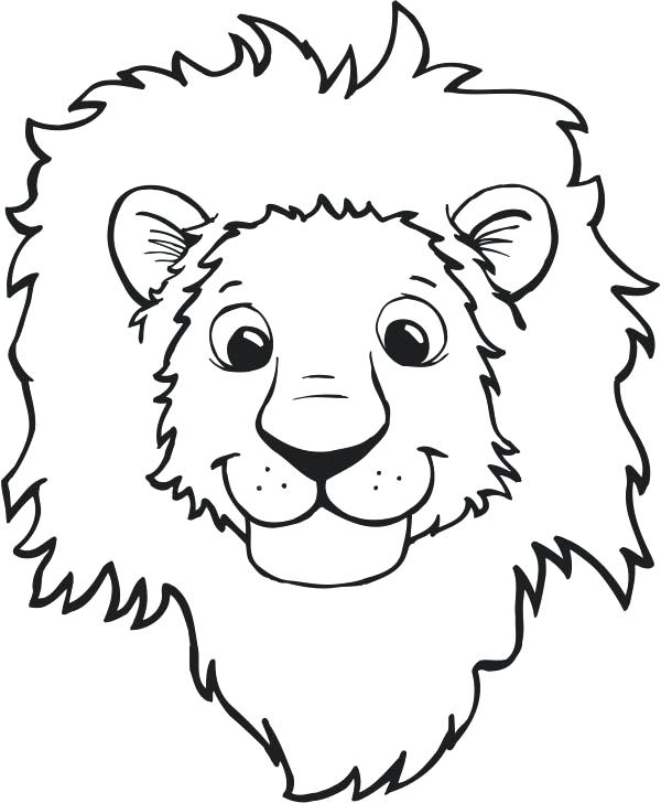 600x728 Happy Face Coloring Pages Lion Smiling Face Coloring Page Color