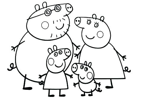 476x333 Coloring Pages Family Family Coloring Page Pig Happy Family