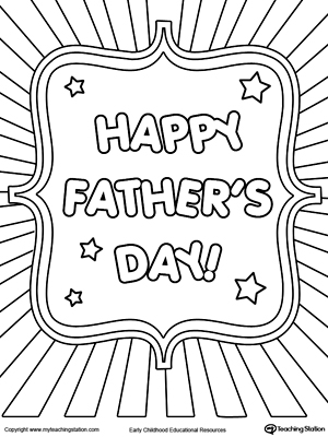 300x400 Father S Day Card Burst Coloring Page Father S Day, Fathers Day