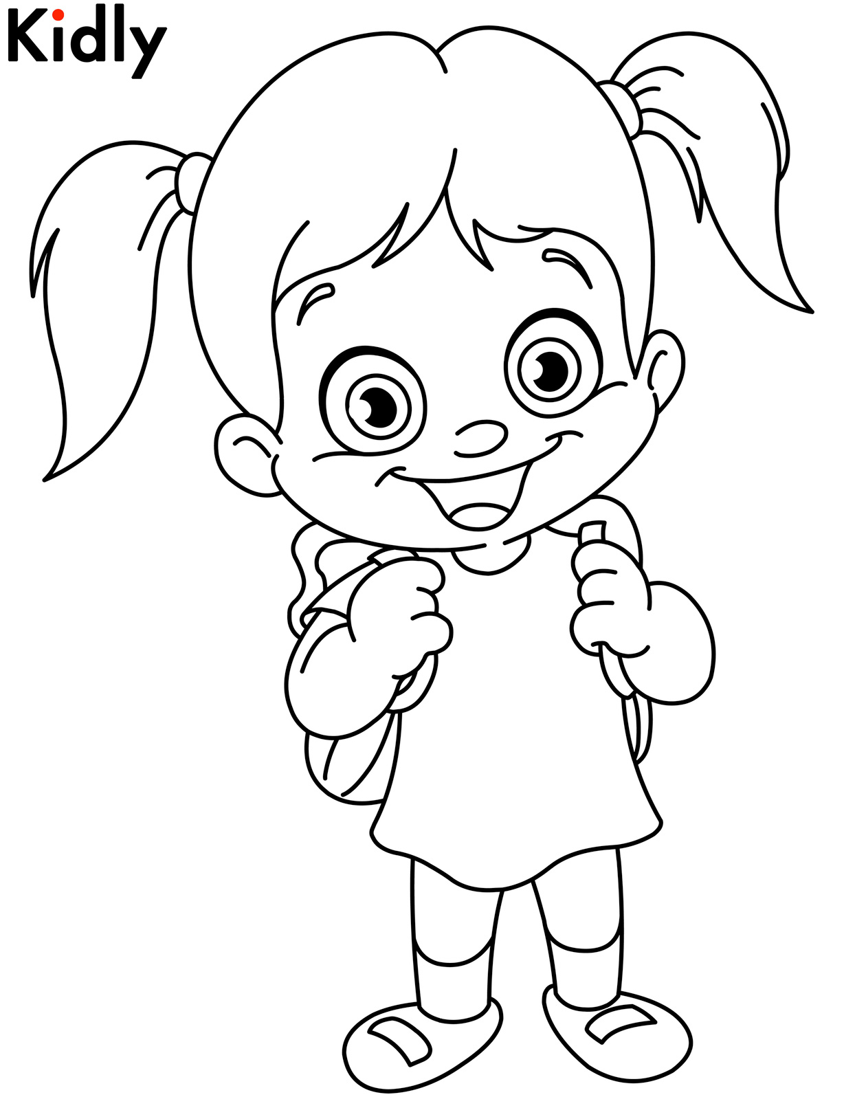 1228x1628 Happy Girl Coloring Pages Download And Print For Free