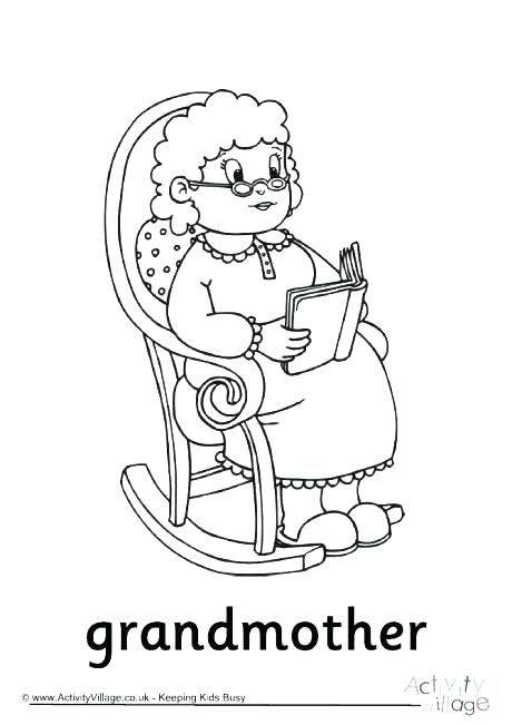 460x651 Grandparents Coloring Page Grandma Coloring Pages Happy
