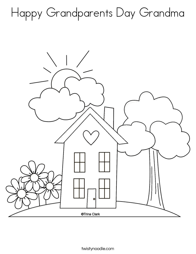 685x886 Best Happy Grandparents Day Grandma Coloring Page Free 4258