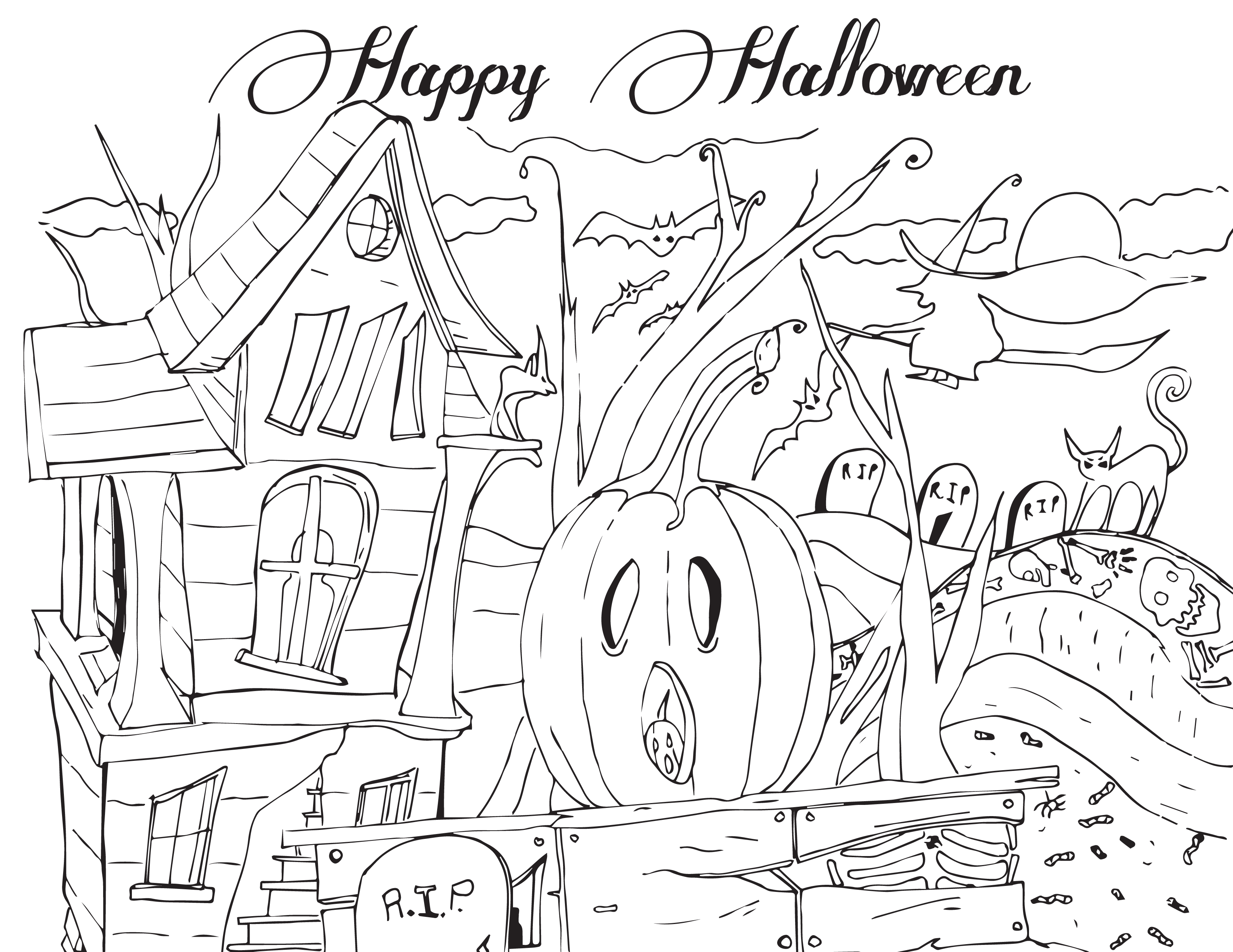 3300x2550 Happy Halloween Coloring Page Northern News