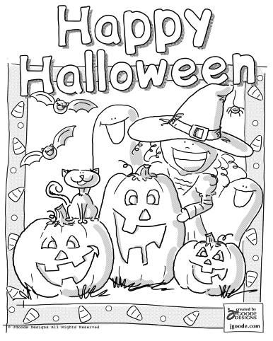 386x482 Happy Halloween Coloring Page By Jen Goode
