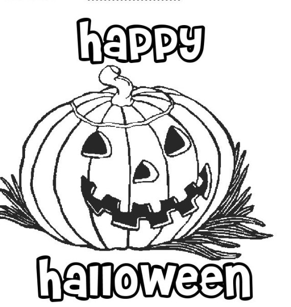 569x600 Happy Halloween Pumpkin Coloring Pages Printable Free Template