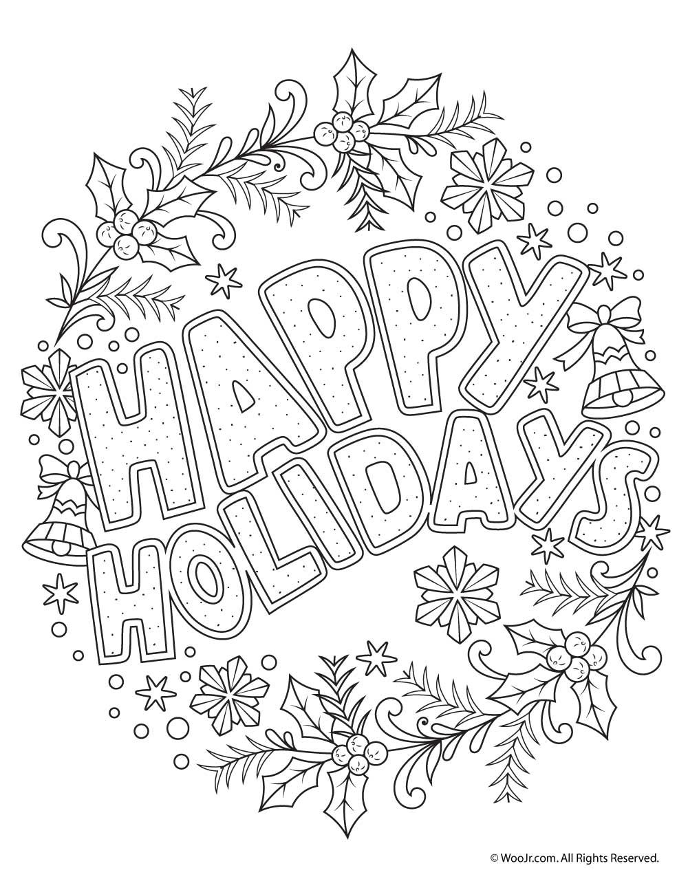 1000x1294 Happy Holidays Adult Coloring Freebie Coloring Pages