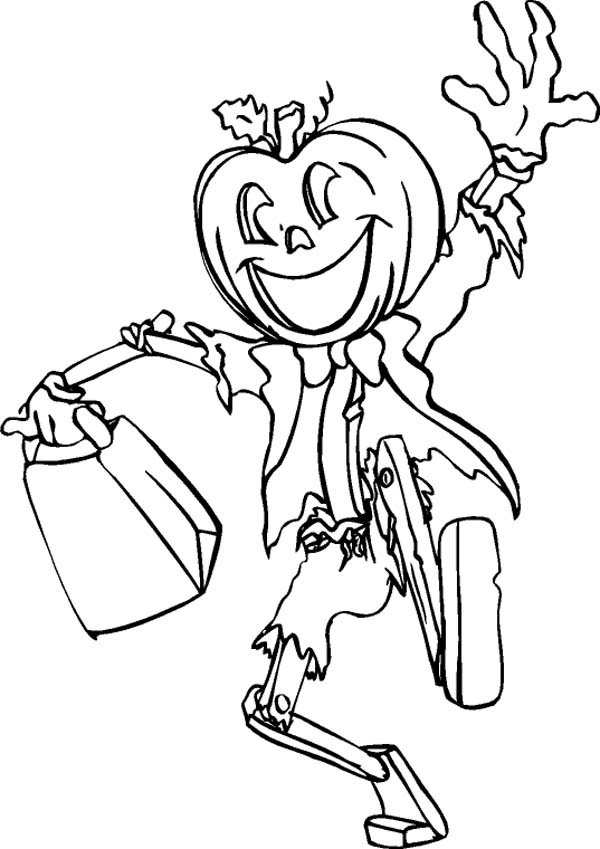 600x849 Jack O' Lantern Says Joyful And Happy Halloween Day Coloring Page