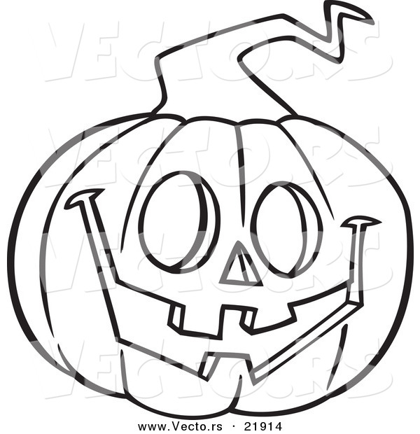 600x620 Vector Of A Cartoon Happy Jackolantern