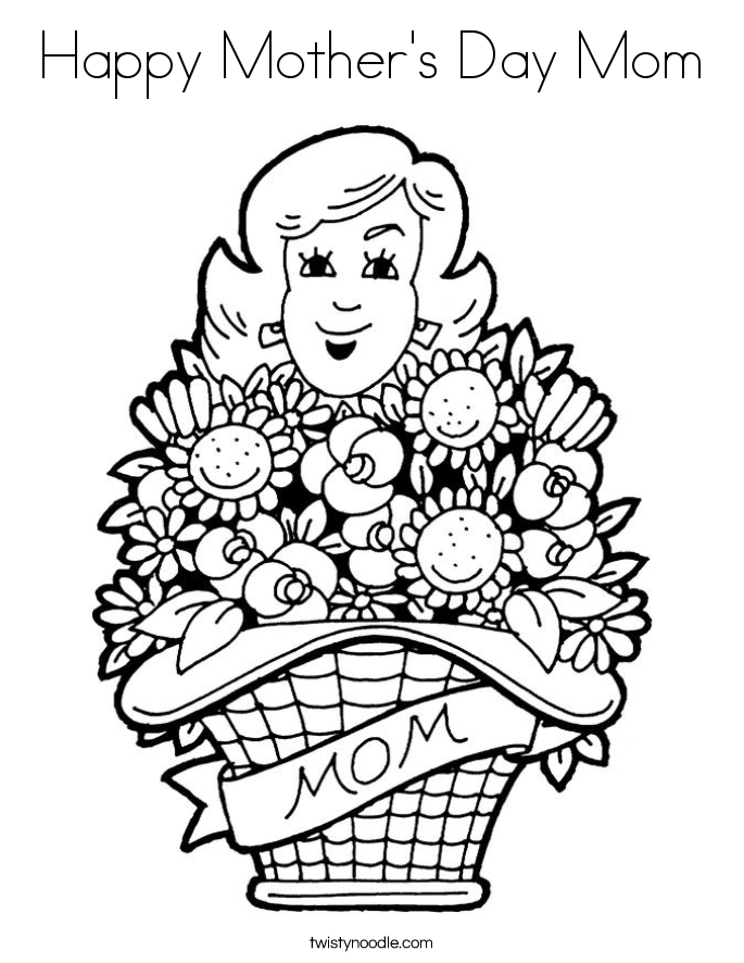 685x886 Happy Mother's Day Mom Coloring Page