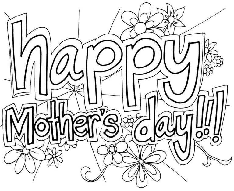 768x626 Top 92 Mothers Day Coloring Pages