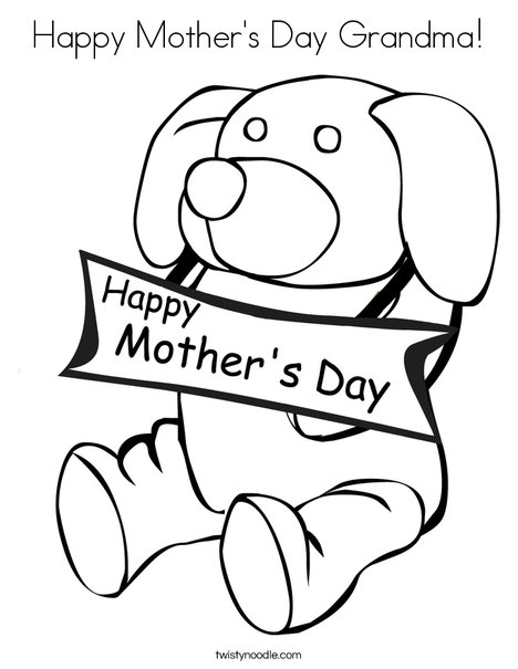 468x605 Happy Mother's Day Grandma Coloring Page