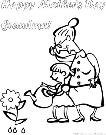 350x442 For Grandmas Colouring Pages, Happy Mothers Day Grandma Coloring