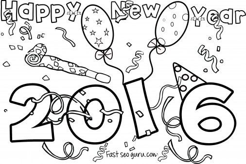 506x338 Happy New Year 2016 Coloring Pages For Kids